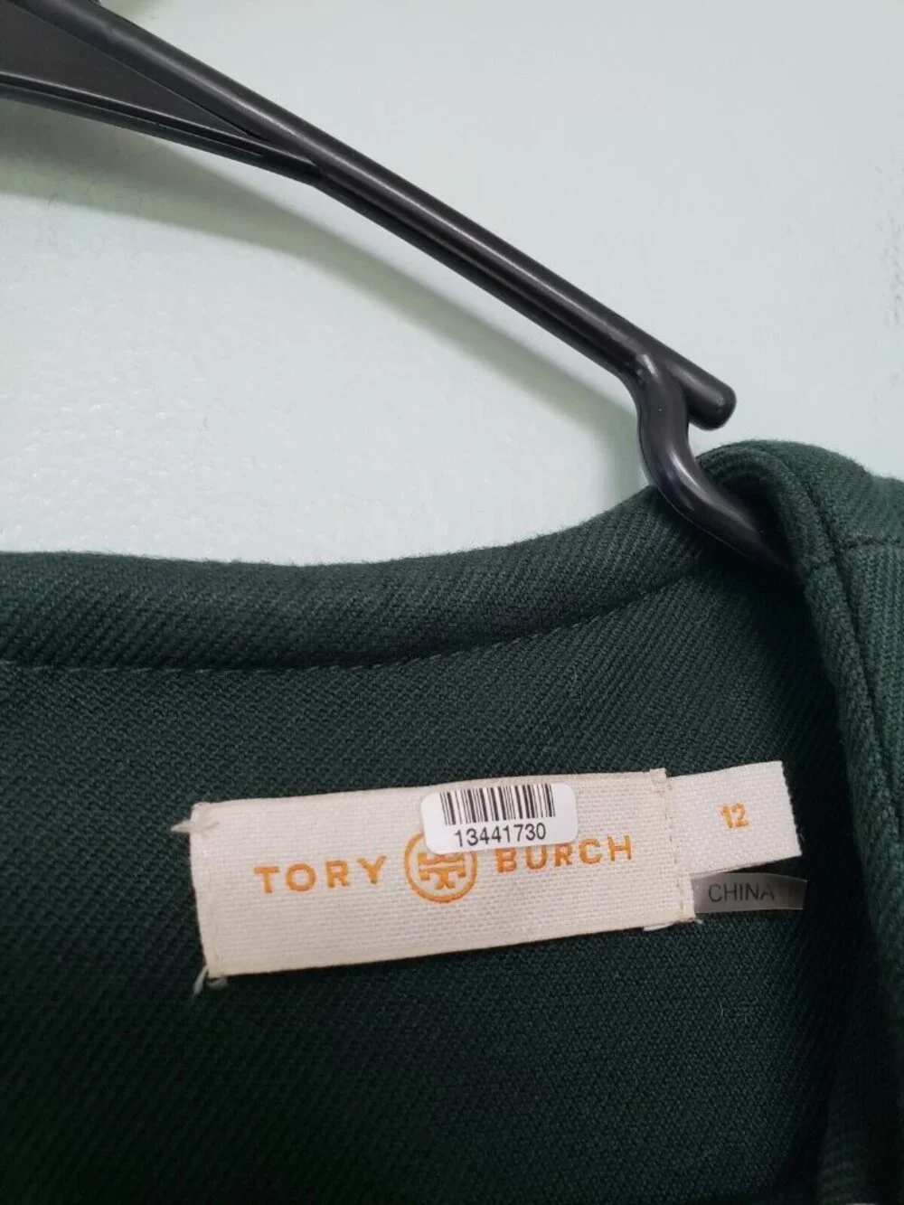Tory Burch Womens 12 Rent The Runway Dress Green Sleeveless Fitted Twill Pencil